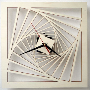 Nowoczesny zegar ścienny, zegar ścienny z drewna, sklejka