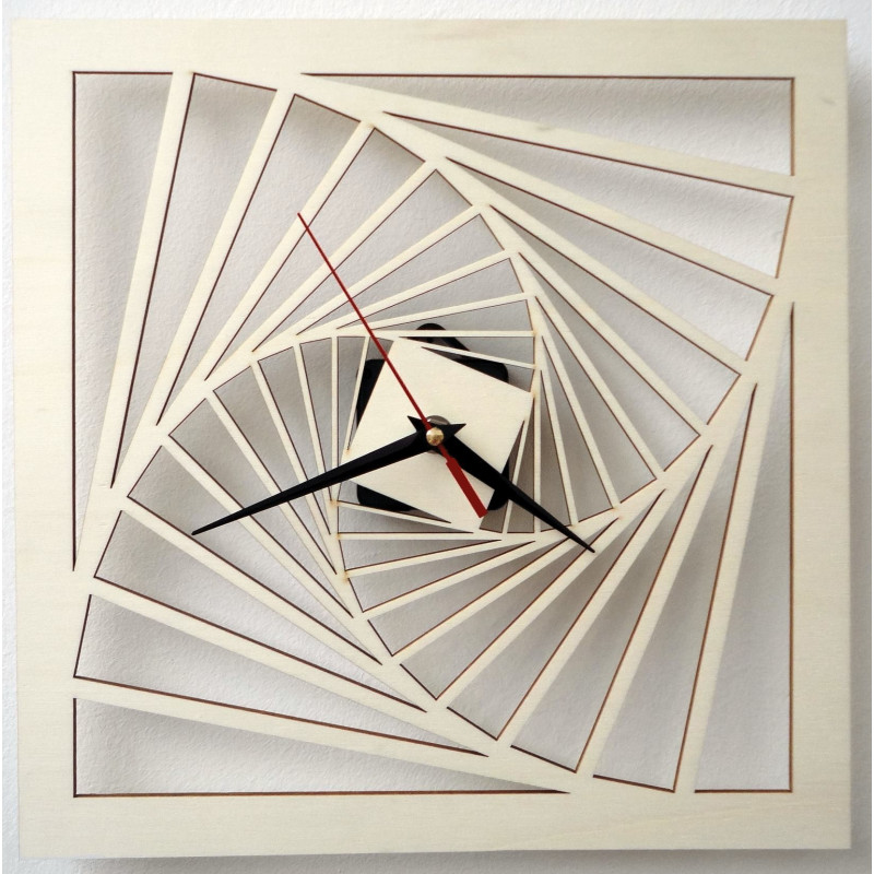 Nowoczesny zegar ścienny, zegar ścienny z drewna, sklejka