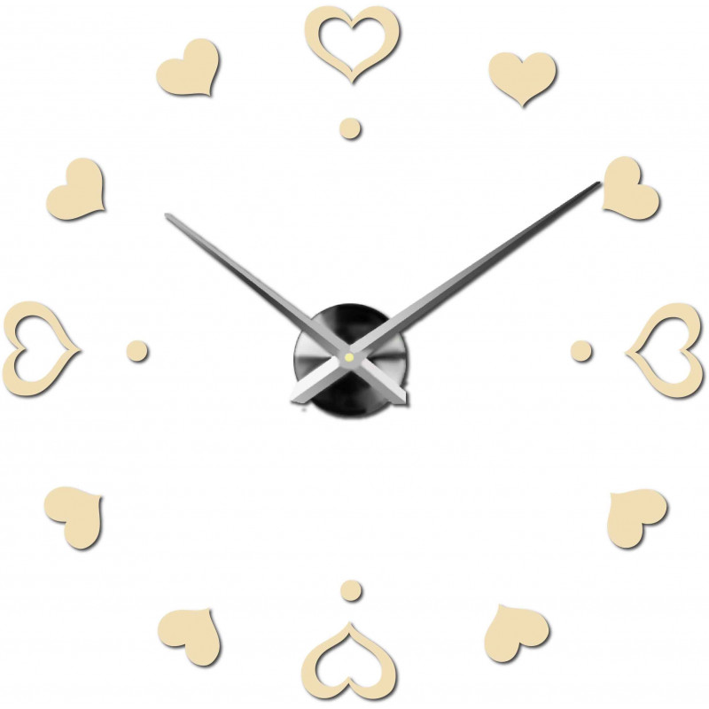 Zegar ścienny samoprzylepny, zegar luksusowy na stencie, zegar plastikowy