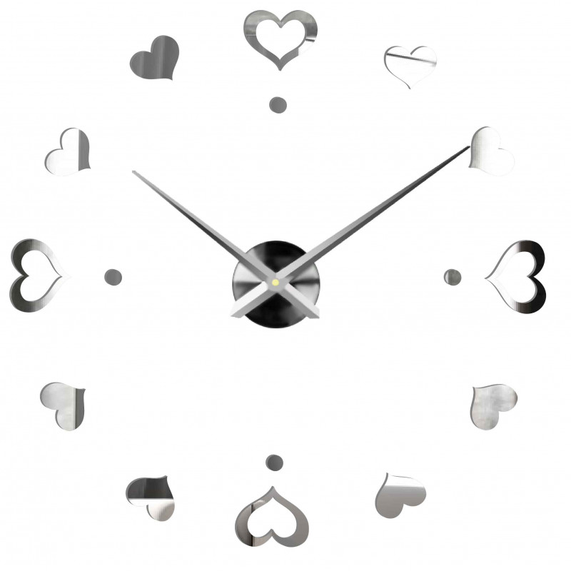 Zegar ścienny samoprzylepny, zegar luksusowy na stencie, zegar plastikowy