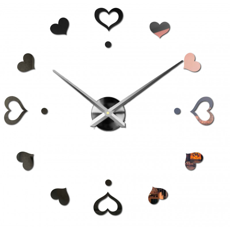 Zegar ścienny samoprzylepny, zegar luksusowy na stencie, zegar plastikowy