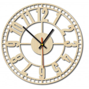 Nowoczesny zegar ścienny, zegar ścienny wykonany z drewna, sklejki 2