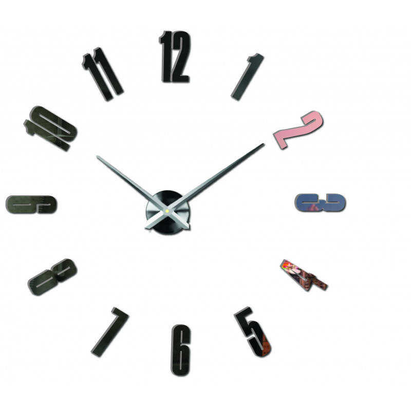 Samoprzylepny zegar ścienny, luksusowy zegar na stencie, zegar plastikowy