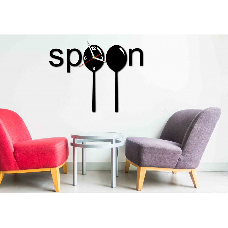 Nowoczesny zegar na ścianie wykonanej z tworzywa sztucznego. Własna produkcja, X-momo