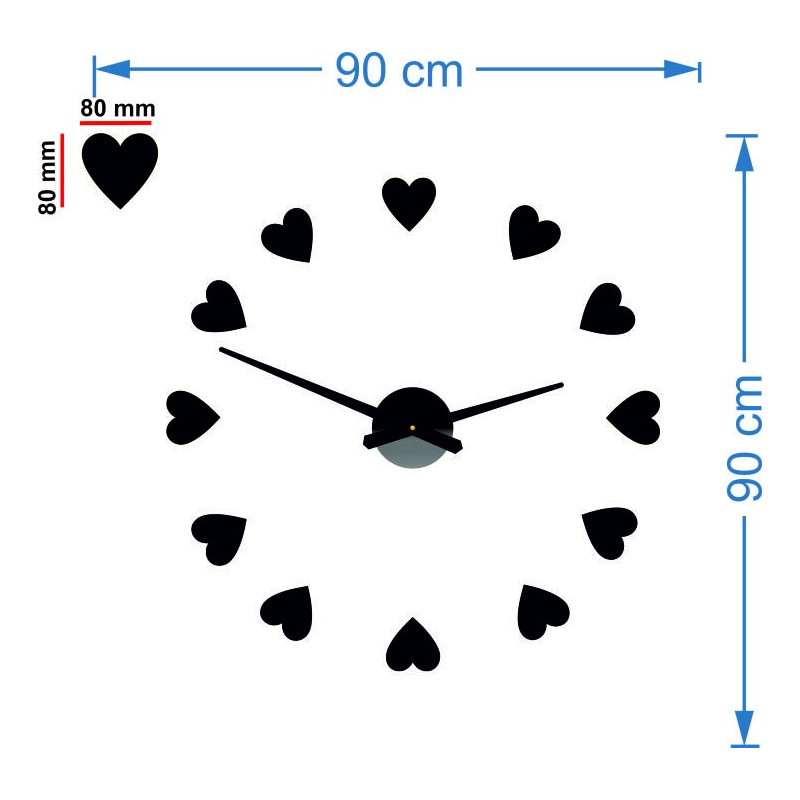 Wymiary zegarów ściennych, zegar ścienny projektu