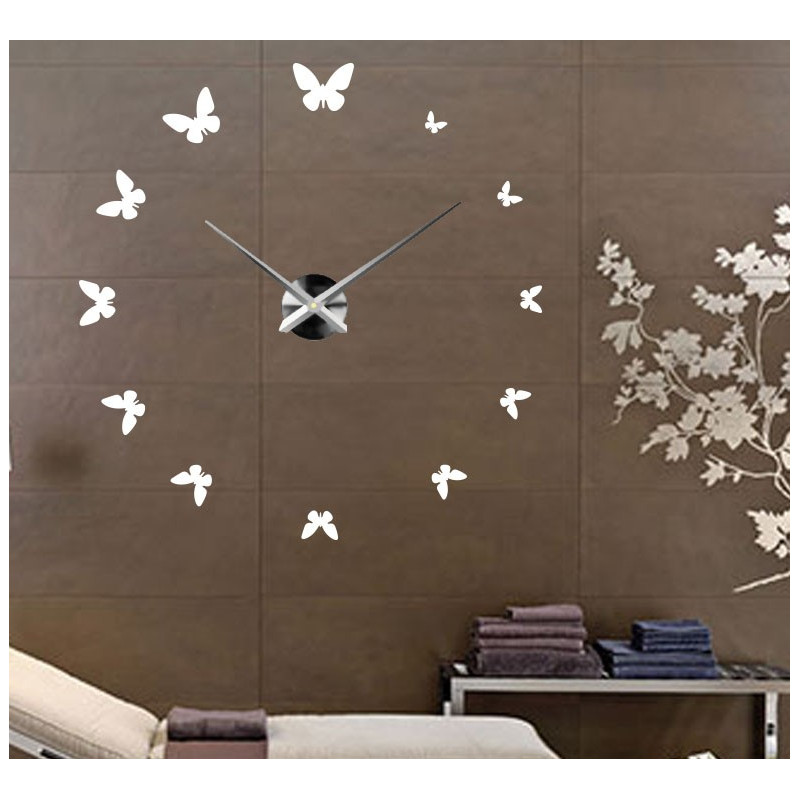 Samoprzylepny zegar ścienny, luksusowy zegar na stencie, zegar plastikowy