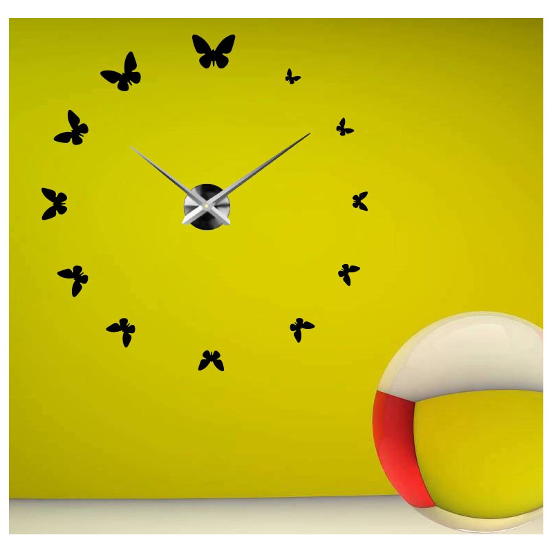 Samoprzylepny zegar ścienny, luksusowy zegar na stencie, zegar plastikowy