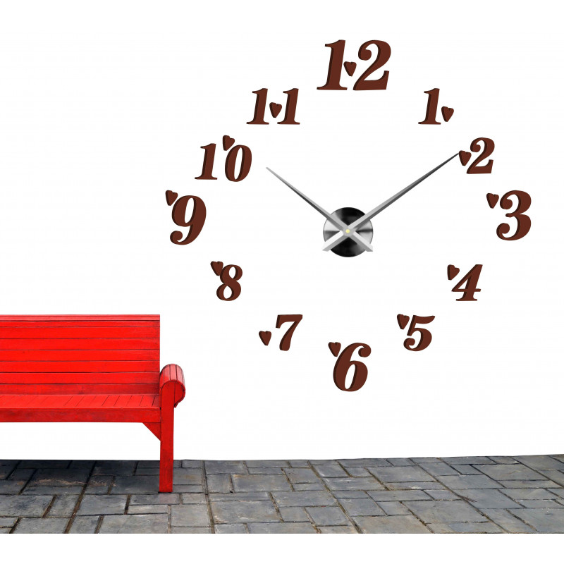 Samoprzylepny zegar ścienny, luksusowy zegar na stencie, zegar plastikowy