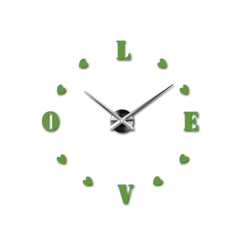 Samoprzylepny zegar ścienny, luksusowy zegar na stencie, zegar plastikowy