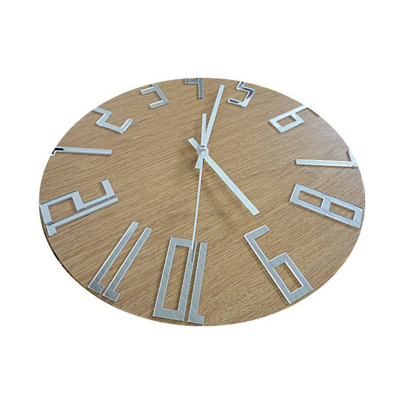 Nowoczesny zegar ścienny, zegar ścienny z drewna, sklejka
