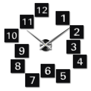 Samoprzylepny zegar ścienny, luksusowy zegar na stencie, zegar plastikowy 2