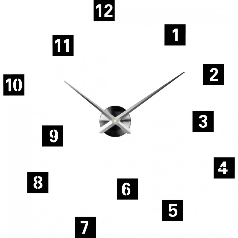 Samoprzylepny zegar ścienny, luksusowy zegar na stencie, zegar plastikowy