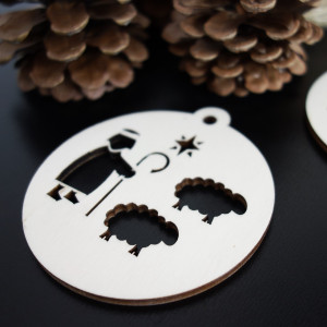 Drewniana ozdoba świąteczna - Pasterz, wymiary: 79x90 mm 2