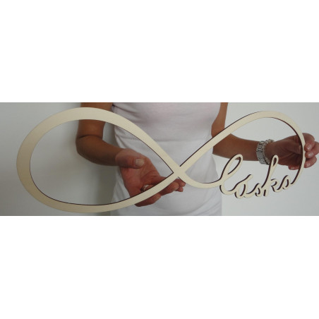 Drewniany napis. Wieczna miłość. Rozmiar: 500 x 164 mm