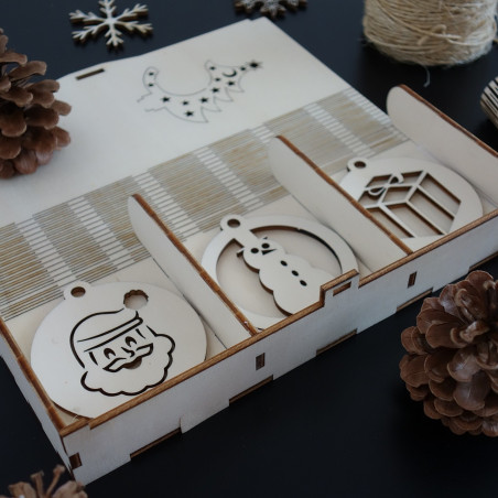 Drewniane ozdoby choinkowe, 1 zestaw 18 szt