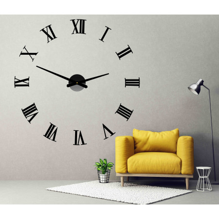 Samoprzylepny zegar ścienny rzymski 2D z pleksi Samoprzylepny zegar ścienny rzymski 2D z pleksi