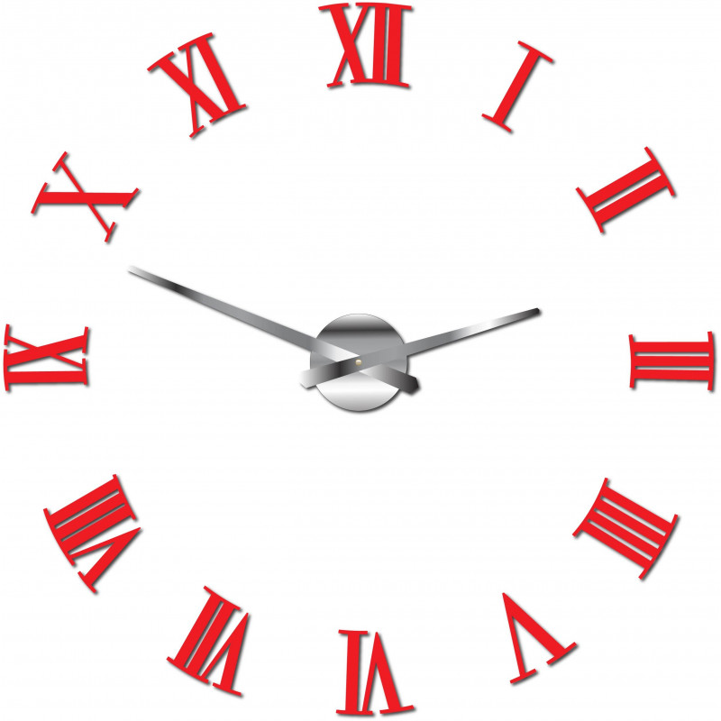 Samoprzylepny zegar ścienny rzymski 2D z pleksi