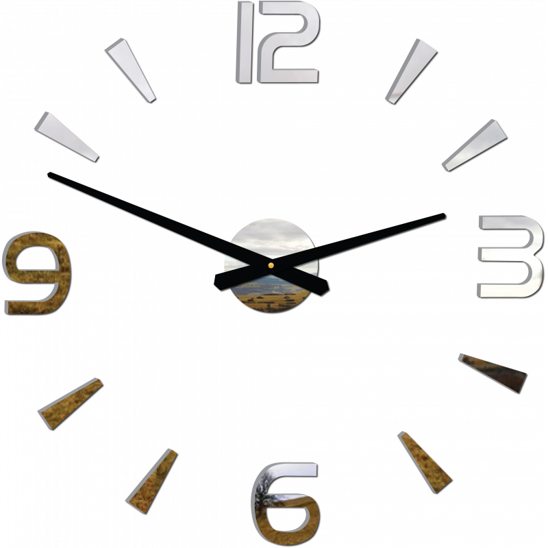 Nowoczesny zegar ścienny samoprzylepny Stor 2D pleksi