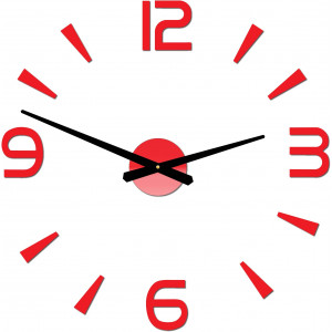 Nowoczesny zegar ścienny samoprzylepny Stor 2D pleksi 2