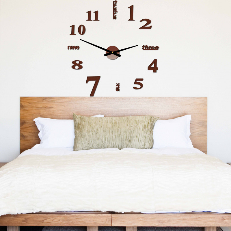 Nowoczesny zegar ścienny siedem 2D pleksi LUSTRO