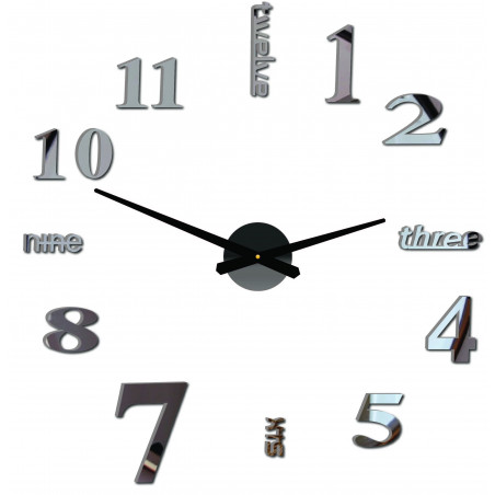 Nowoczesny zegar ścienny siedem 2D pleksi LUSTRO Nowoczesny zegar ścienny siedem 2D pleksi LUSTRO