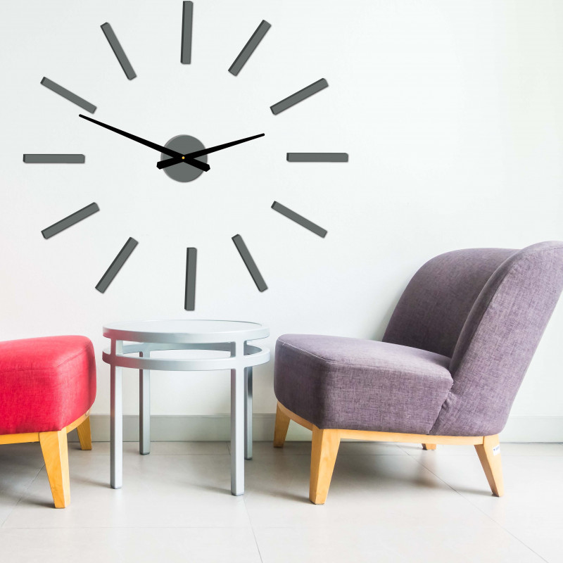 Nowoczesny zegar ścienny 2D pleksi LUSTRO