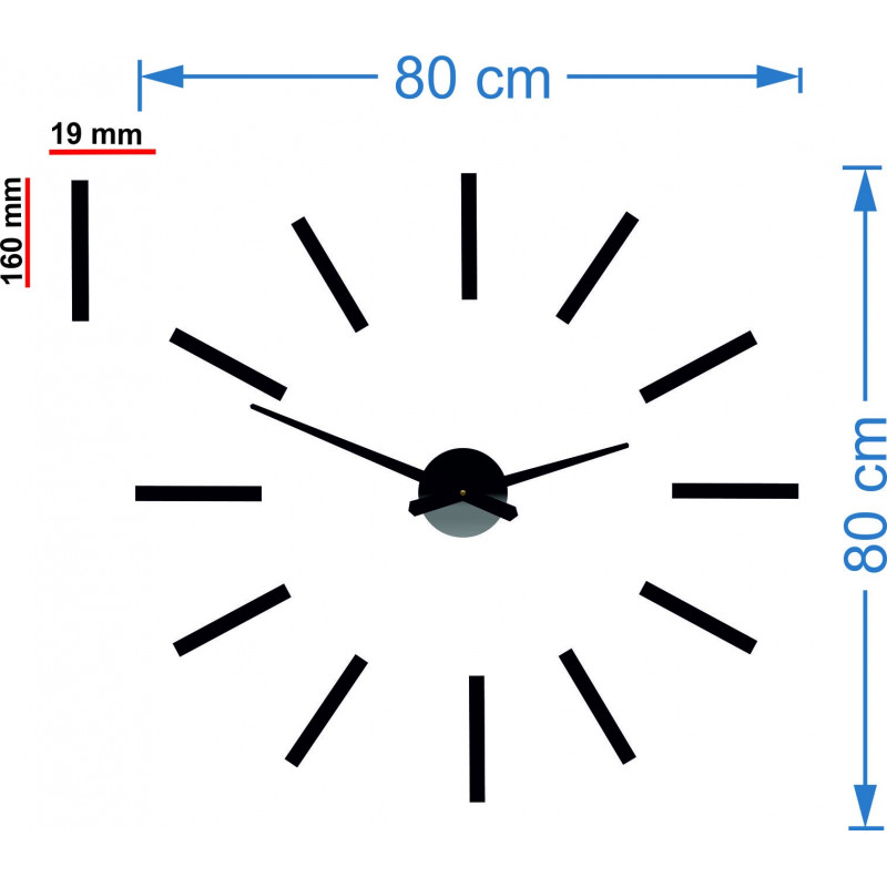 Nowoczesny zegar ścienny 2D pleksi LUSTRO