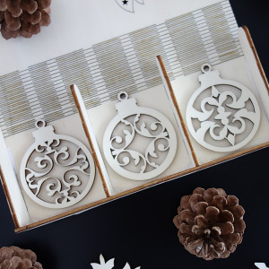 Drewniane ozdoby świąteczne, 1 zestaw - 18 sztuk 2