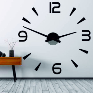 Samoprzylepny zegar ścienny, luksusowy zegar na stencie, zegar plastikowy 2