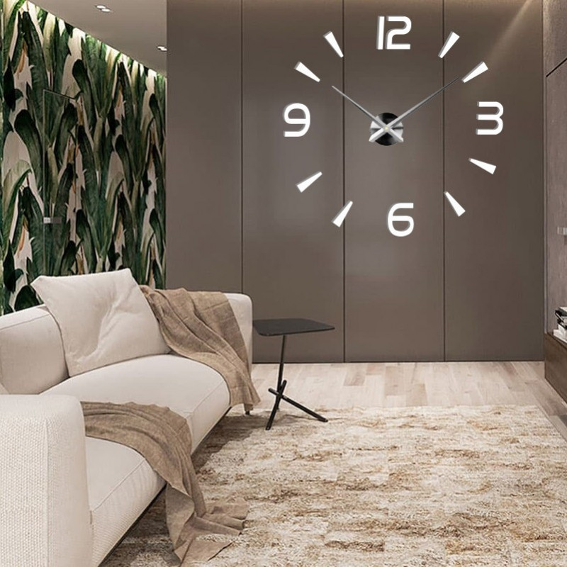 Samoprzylepny zegar ścienny, luksusowy zegar na stencie, zegar plastikowy