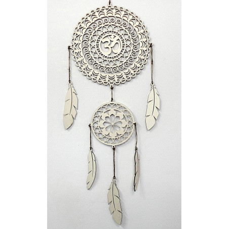 Duchowy łapacz snów OM, drewniana dekoracja ścienna, pióra ze sklejki topolowej, styl boho. Duchowy łapacz snów OM, drewniana dekoracja ścienna, pióra ze sklejki topolowej, styl boho.