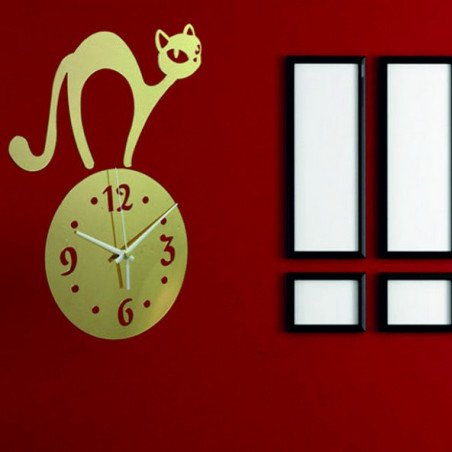 Zegar ścienny kot (lustro zegar na ścianie kota) SIMON