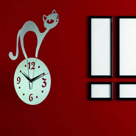 Zegar ścienny kot (lustro zegar na ścianie kota) SIMON