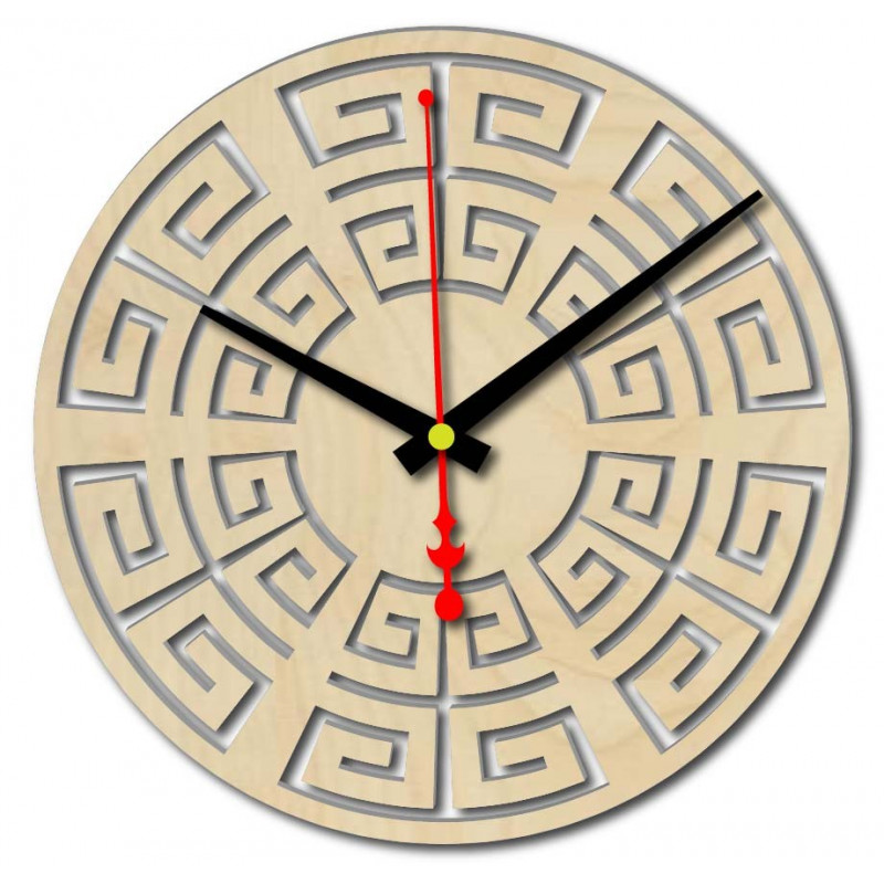 Zegar ścienny wykonany z drewna sklejkowego o gramaturze 4 mm KOLOR