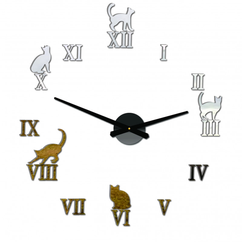 Zegar ścienny z kotem