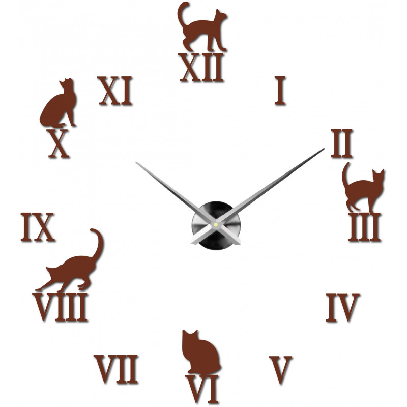 Zegar ścienny DIY CAFORD 2D z kotem