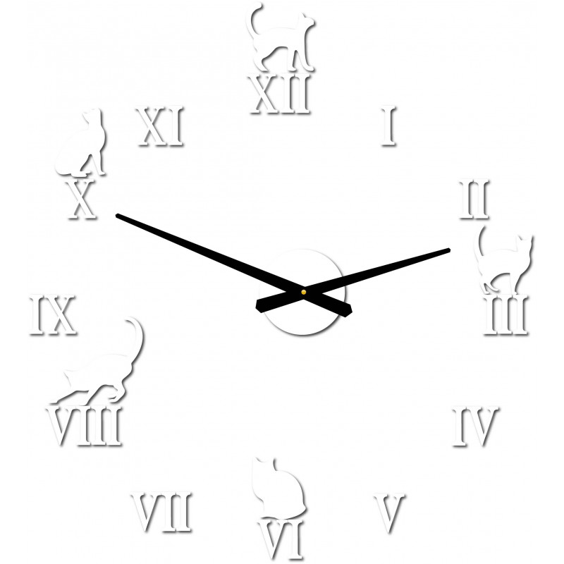 Zegar ścienny DIY CAFORD 2D z kotem