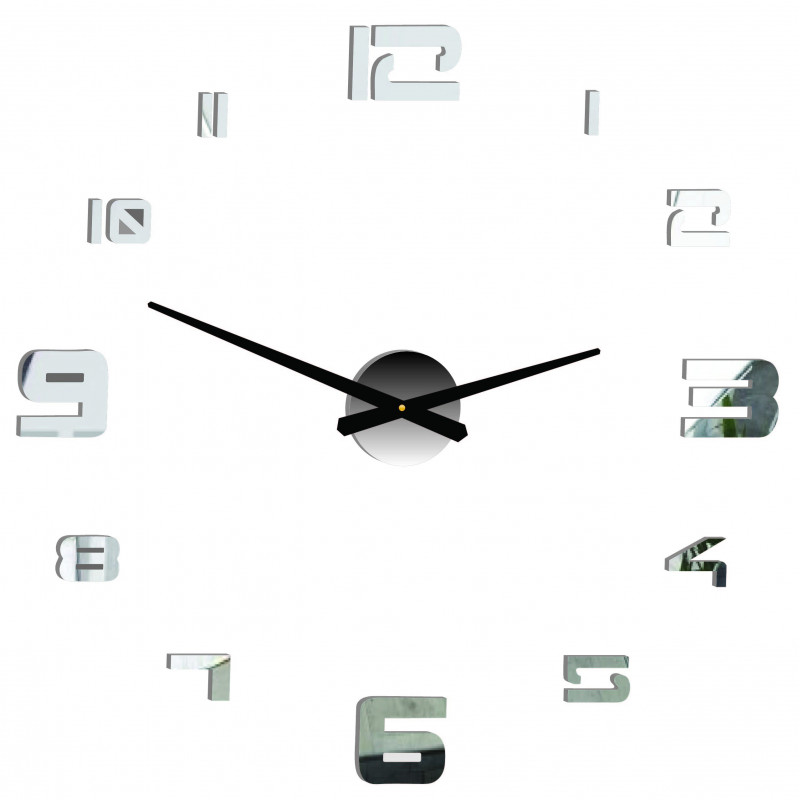 Zegar ścienny samoprzylepny duży pleksi DIY STRONGO