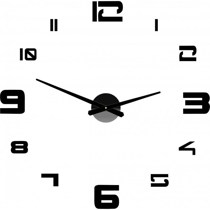 Zegar ścienny samoprzylepny duży pleksi DIY STRONGO