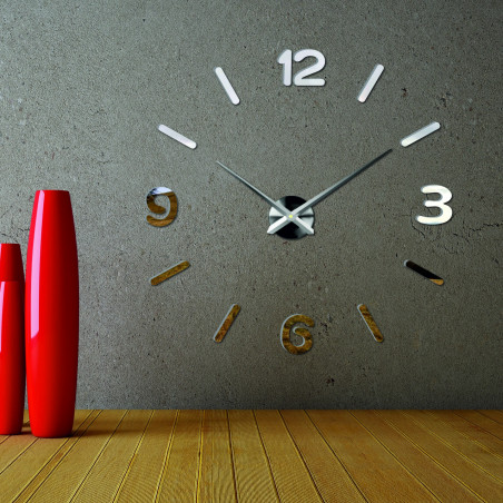 Duży zegar ścienny z lustrem 3D z pianki PMMA DIY Duży zegar ścienny z lustrem 3D z pianki PMMA DIY