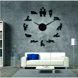 Lustrzany zegar ścienny Kamasutra DIY 3D HROBESO 2