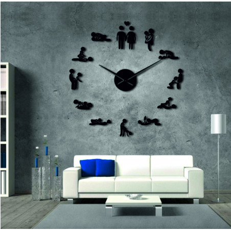 Lustrzany zegar ścienny Kamasutra DIY 3D HROBESO Lustrzany zegar ścienny Kamasutra DIY 3D HROBESO