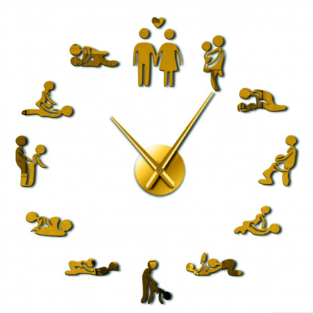 Lustrzany zegar ścienny Kamasutra DIY 3D HROBESO Lustrzany zegar ścienny Kamasutra DIY 3D HROBESO