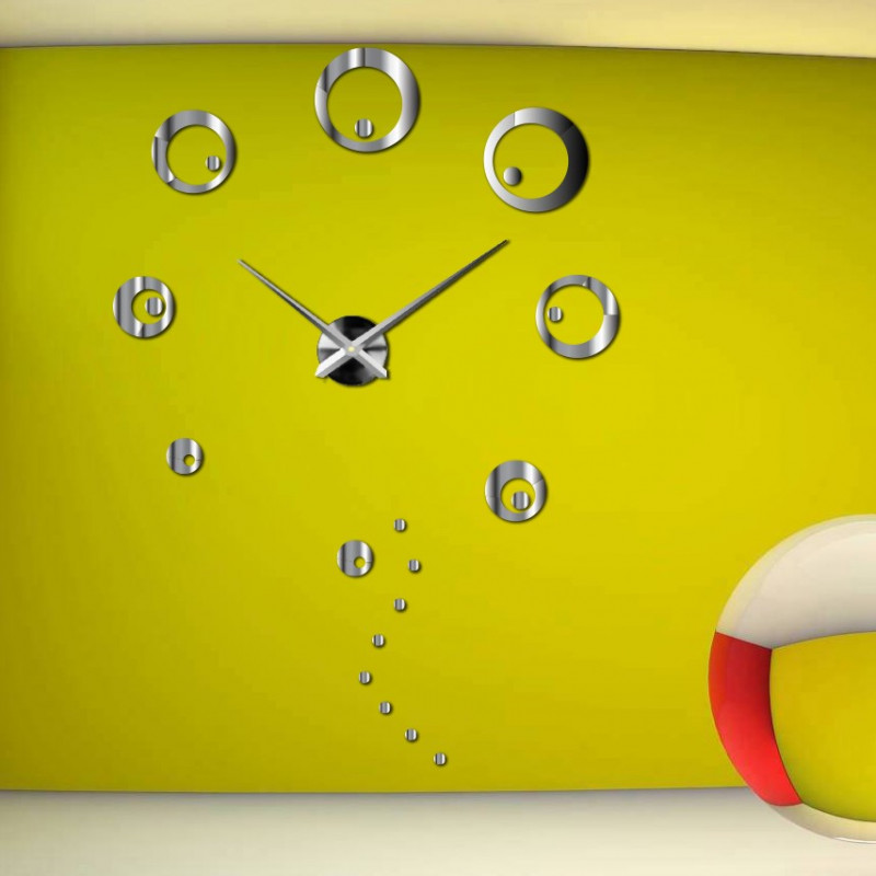 Zegar ścienny duże koła samoprzylepne DIY SVARBACH