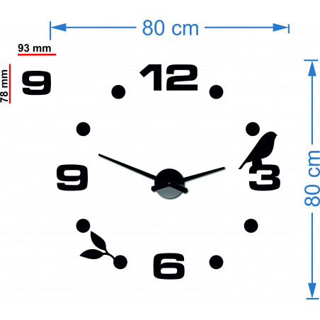 Zegar lustrzany na ścianę samoprzylepny DIY PAJPA