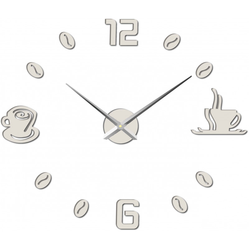 Duży samoprzylepny zegar ścienny COFFE PLEXI