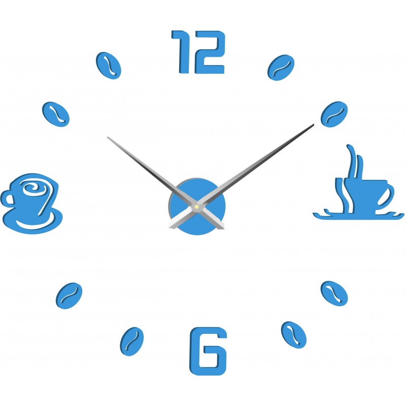 Duży samoprzylepny zegar ścienny COFFE PLEXI