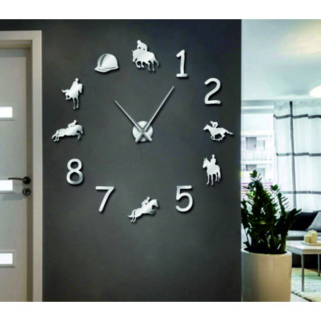 Duży zegar ścienny rodeo konie jeździec zegar 3D DIY kowboje Duży zegar ścienny rodeo konie jeździec zegar 3D DIY kowboje