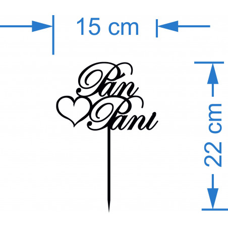 Ozdoba z plastikowego rowka na dżentelmena i kochance tortowej. Wymiary 150 x 222 mm