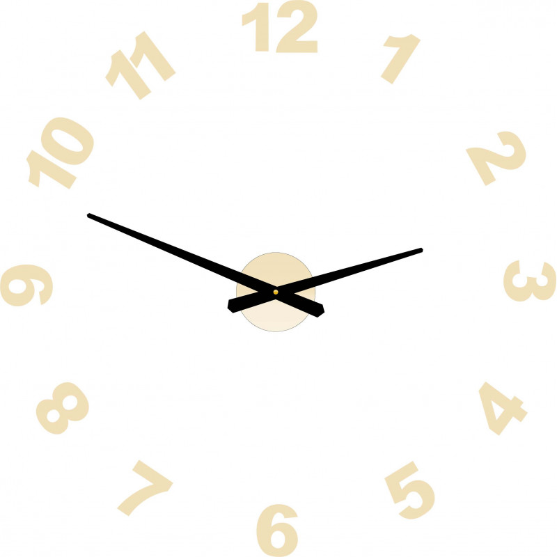 Designerski zegar ścienny z samoprzylepnymi cyframi PLEXI OPTIC